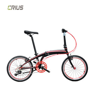 Bicicleta plegable de 20 pulgadas con 9 engranajes de velocidad y diseño portátil hecho de material de aleación