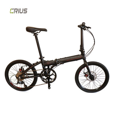 Crius 20 pulgadas Master D Mini bicicleta plegable de 9 velocidades de aluminio negro metálico