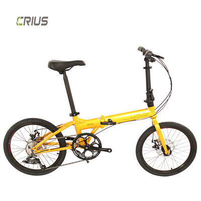 Bicicleta plegable de carretera de aleación de aluminio portátil de 20 pulgadas con sistema de freno V delantero y trasero