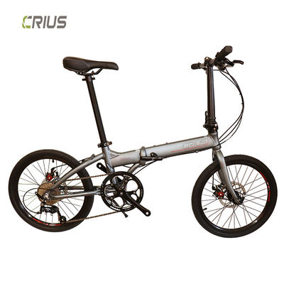 Bicicleta plegable de carretera de aleación de aluminio portátil de 20 pulgadas con sistema de freno V delantero y trasero