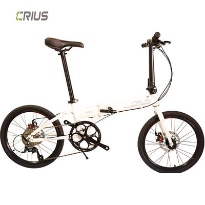 Bicicleta plegable de carretera de aleación de aluminio portátil de 20 pulgadas con sistema de freno V delantero y trasero