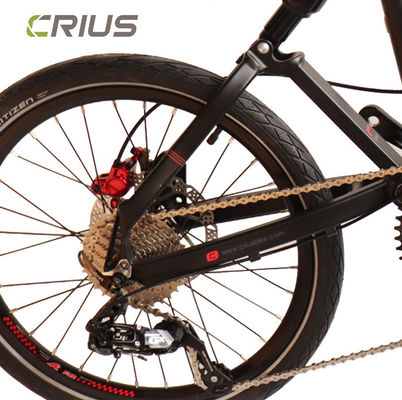 Bicicleta plegable de 20 pulgadas con 9 velocidades y freno de disco.