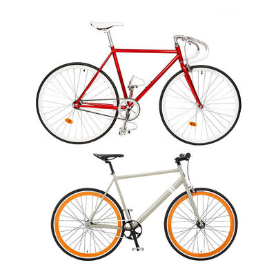 SKD 85% Ensamblaje 700c Ruedas de velocidad única Bicicletas de carretera hombres Bicicleta de engranaje fijo