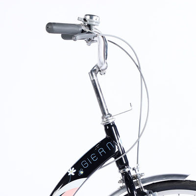 24 Cuadro de acero de velocidad única de las mujeres de la bicicleta de la ciudad de la bicicleta con freno de disco de ruedas delanteras y traseras