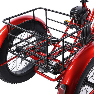 Frente 24 trasero 20 neumáticos de nieve Triciclo eléctrico con SHIMANO trasero de 7 velocidades y batería 48V15A