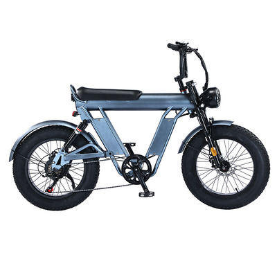 Bicicleta eléctrica de 20 pulgadas de neumático graso con marco de aleación de aluminio de 48V y doble suspensión