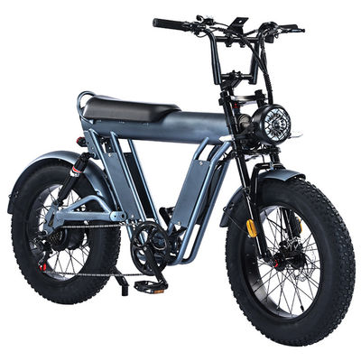 Bicicleta eléctrica de 20 pulgadas de neumático graso con marco de aleación de aluminio de 48V y doble suspensión