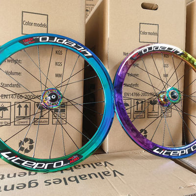 20 pulgadas de fibra de carbono para bicicletas de carretera 8/9/10/11 velocidad doble pared color arco iris