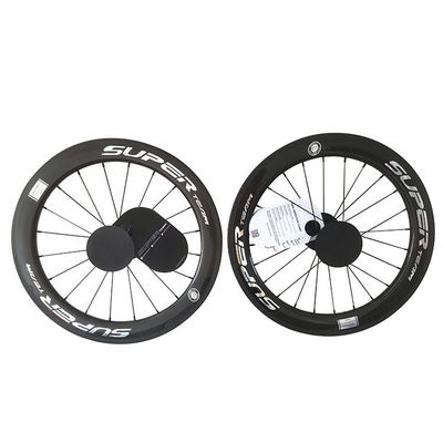 Negro 451 Bronce de borde brillante 3K Cubo de rodamiento de cerámica Cuchillas de cuchilla Espinillos Superteam Wheelset de carbono
