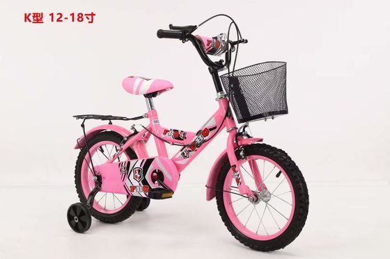 Bicicleta de acero de 12 pulgadas para niños con ruedas de entrenamiento Bicicleta de nivel de entrada para niños de 12 14 16 18 20 pulgadas con portador