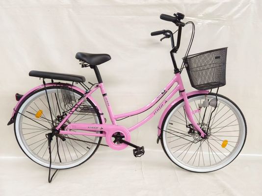 24 pulgadas de bicicleta de la ciudad de una sola velocidad de la bicicleta de la ciudad freno de disco con luz de dinamo